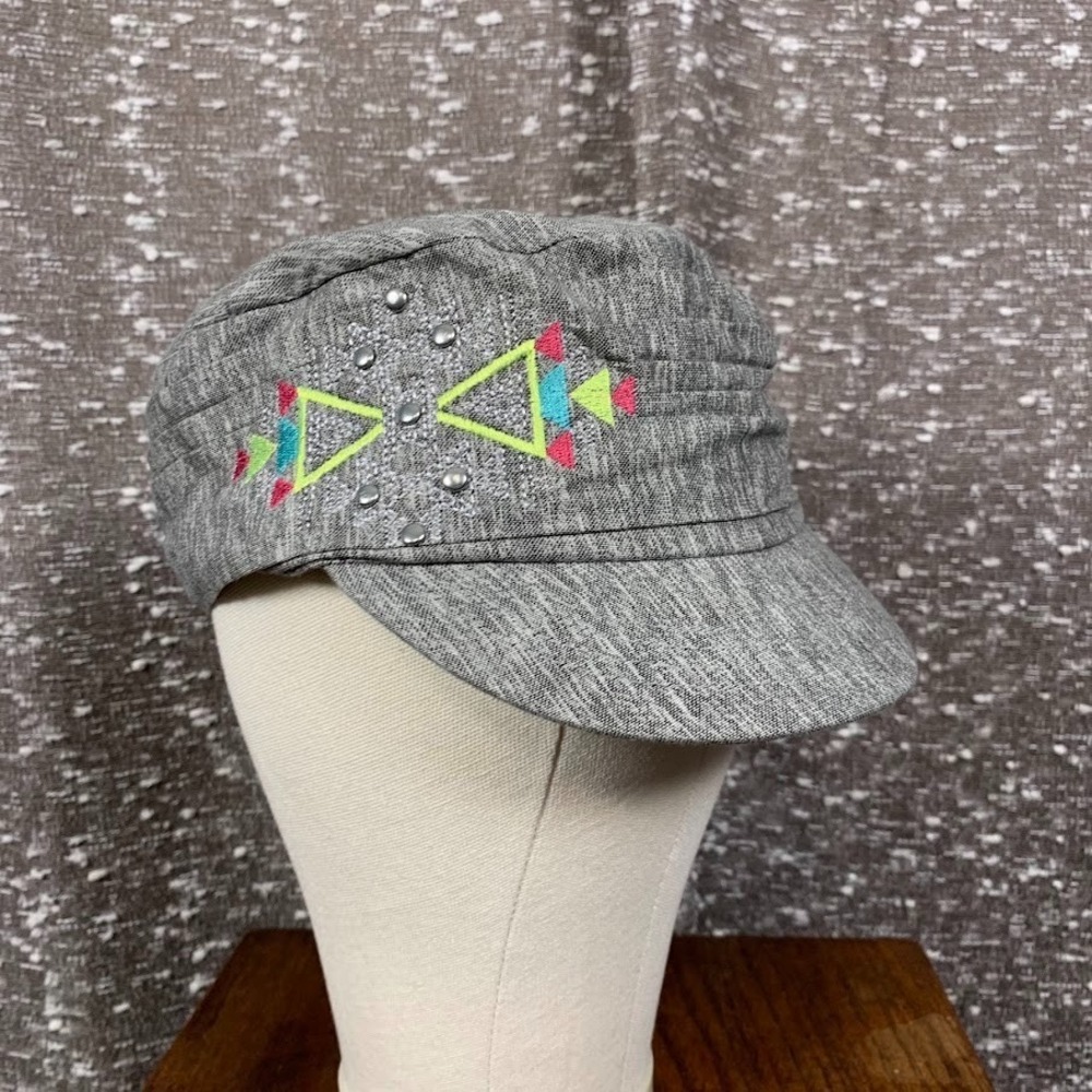 Vintage NWT Joe Boxer Gray Cadet Cap Hat Embroidered Y2K Junior Girl's OS